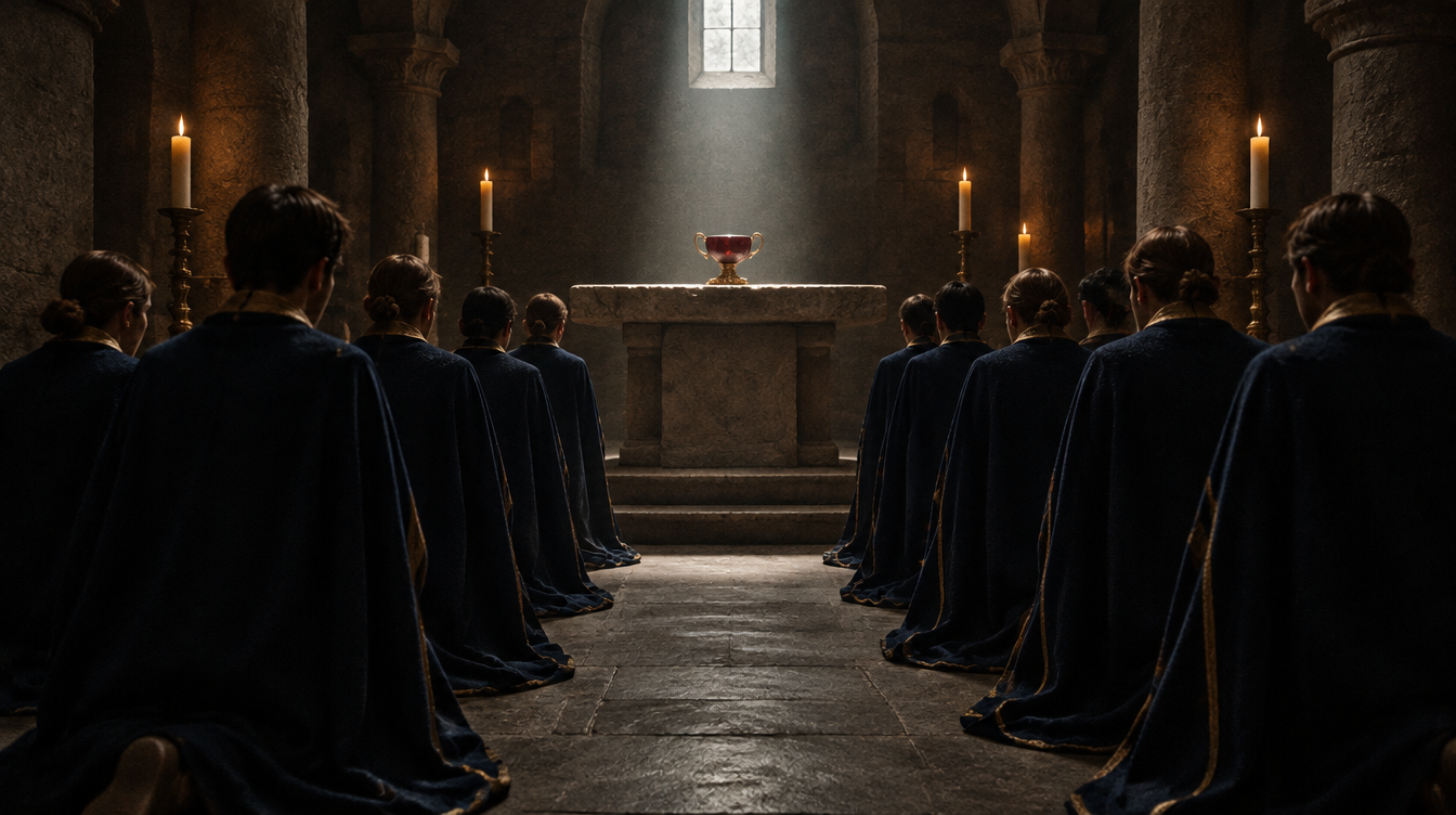 Pilgrims at prayer